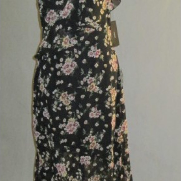 LULUS BLACK FLORAL PRINT MAXI DRESS - Picture 6 of 8